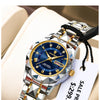 POEDAGAR Luxuriöse Damen-Kleideruhr, leuchtend, wasserdicht, Wochen- und Datumsanzeige, Damenarmbanduhr, Edelstahl-Damenquarzuhr reloj+box