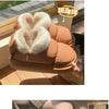 Bow Knot Short Ankle Snow Boots Women Winter Plush And Thick Insulation Waterproof PU Cotton Household Shoes Home Slipper Women