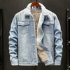 Thickened Fleece-Lined Denim Jacket Men's Loose Fit Warm Work Clothes Trendy Korean Style Versatile Plus Size Casual Wear