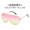 Metallische Oversized Punk Sonnenbrille Damen Semi-Randlose Schutzbrille Shield Lens Designer Große Sonnenbrille Damen Modeaccessoires