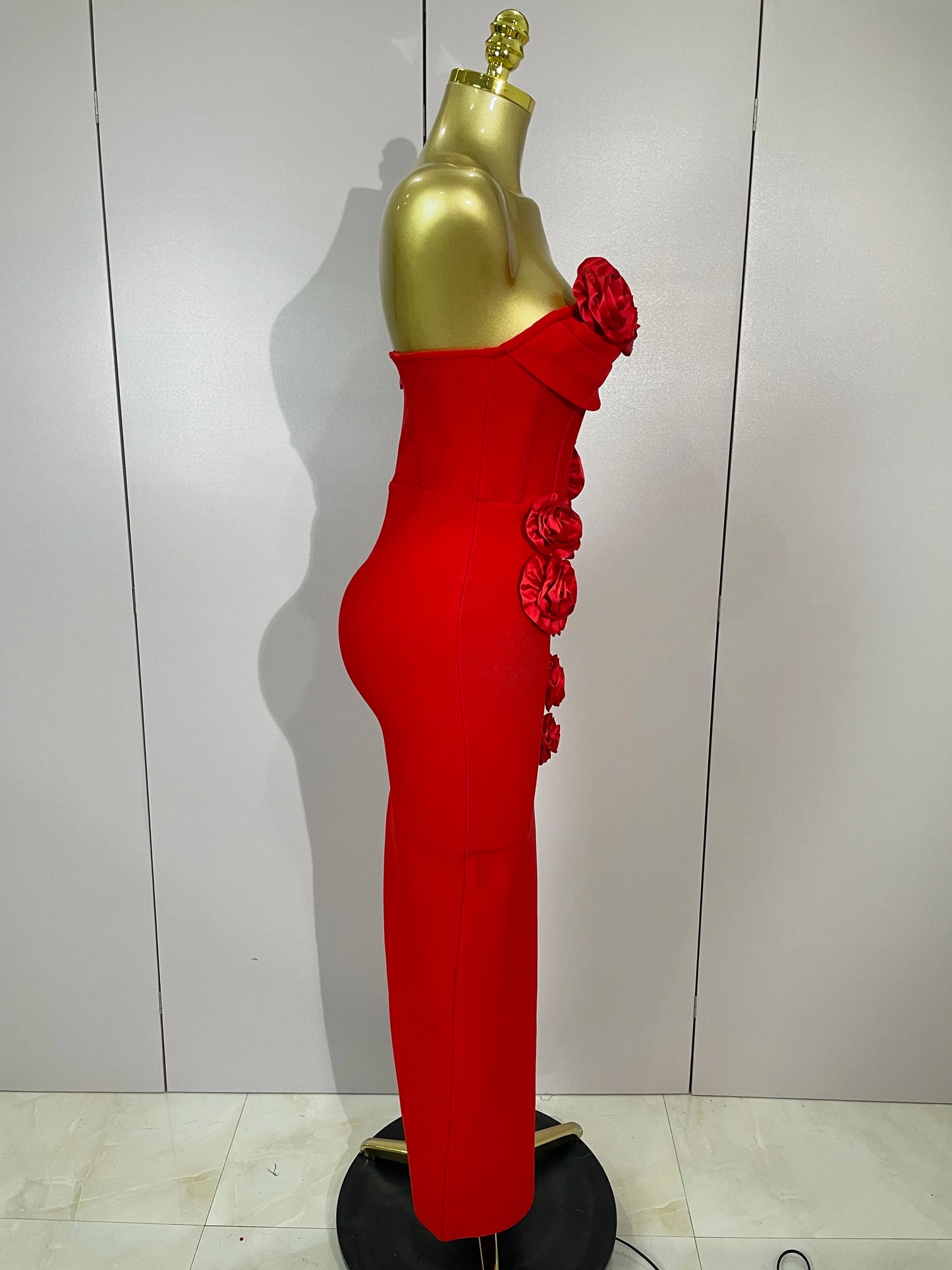 Sexy Fashion White Elegant Strapless Flower Bodycon Long Dress Women Casual Streetwear Club Birthday Party Slim Elegangt Dresses