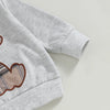 0-24M Baby Girls Autumn Clothes Newborn Toddler Long Sleeve Plaid Bear Pattern Tops Sweatshirt Pants Outfits Tracksuits