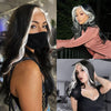 Charisma Black Wigs White Highlight Kunsthaarperücke Vorgezupfte Kunsthaar-Spitzenperücken Für Frauen Loose Wave Lace Frontal Perücke