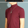 Men's Modal High Neck Short Sleeve T-Shirt Bottoming Shirt Silk Model Golf Wear Luxury Clothing Men's T-Shirt Bottoming Shirt