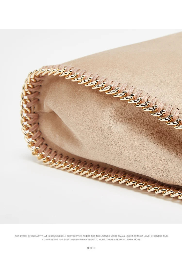 Designer's retro braided chain environmental microfiber handbag Women's new fashion multi-functional large capacity shoulder bag