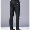 2024 New Business Men's Jeans Casual Straight Stretch Fashion Classic Blue Black Work Denim Trousers Male Brand Clothing
