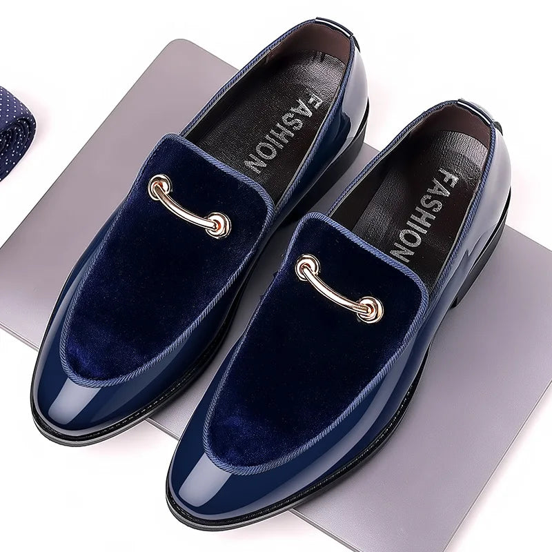 Herren Party Schuhe Schwarz Luxus Herren Formelle Lederschuhe Slipper Lackleder Business Casual Schuhe Loafer Große Größen Zapatos
