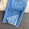 Women Denim 2 Piece Sets Long Skirt Top Suit Skirts Tops Single Breasted Outfits Washed Distressed 2025 Summer Casual Ensemble