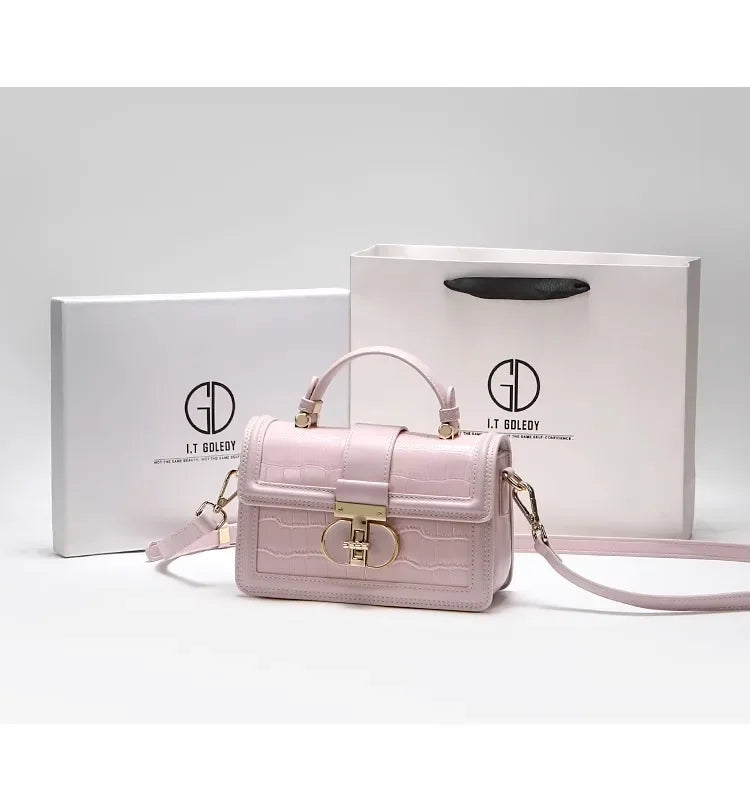 Luxuriöse Designer-Taschen mit hochwertigem Alligator-Prägeleder und zartem Metalldesign, tragbare Umhängetasche für Damen