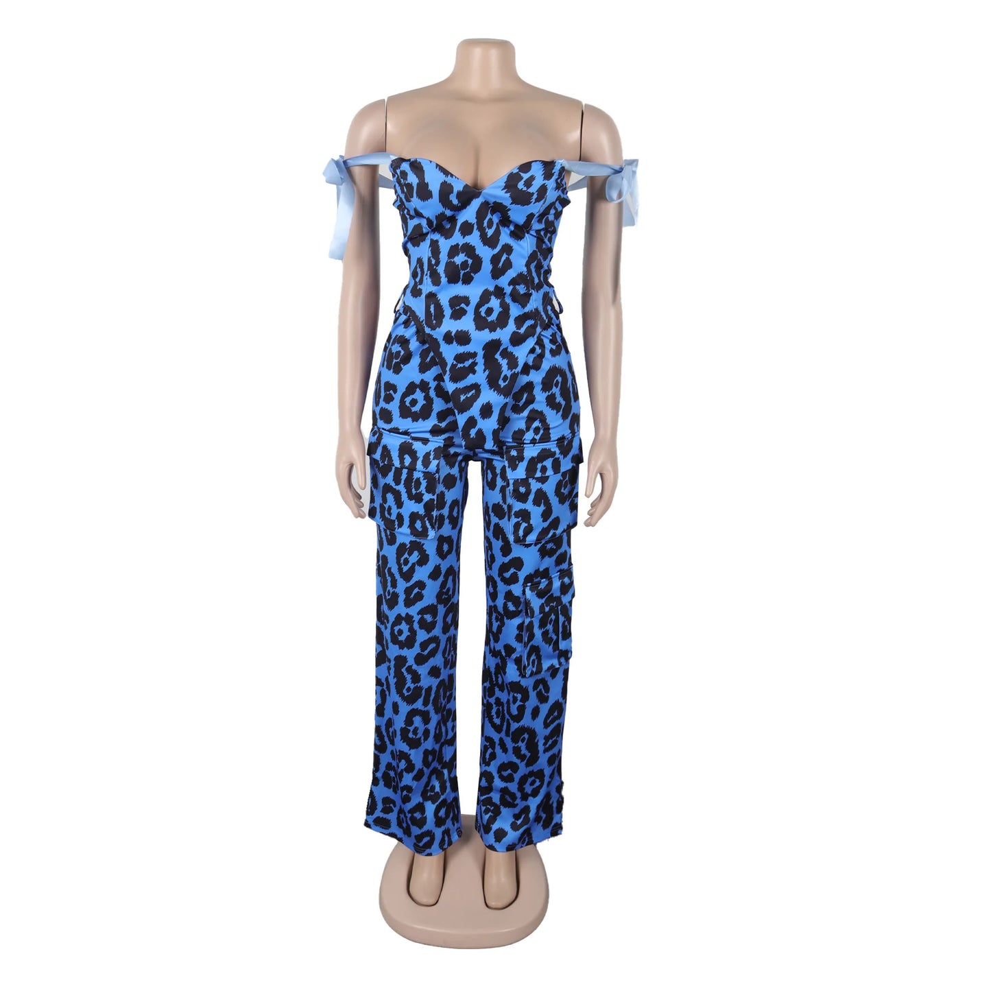 Two Pieces Women Pant Sets Print Matching Set Drawstring Pockets Sleeveless Top Elastic Waist Pants Slim Fit Casual 2026 Spring