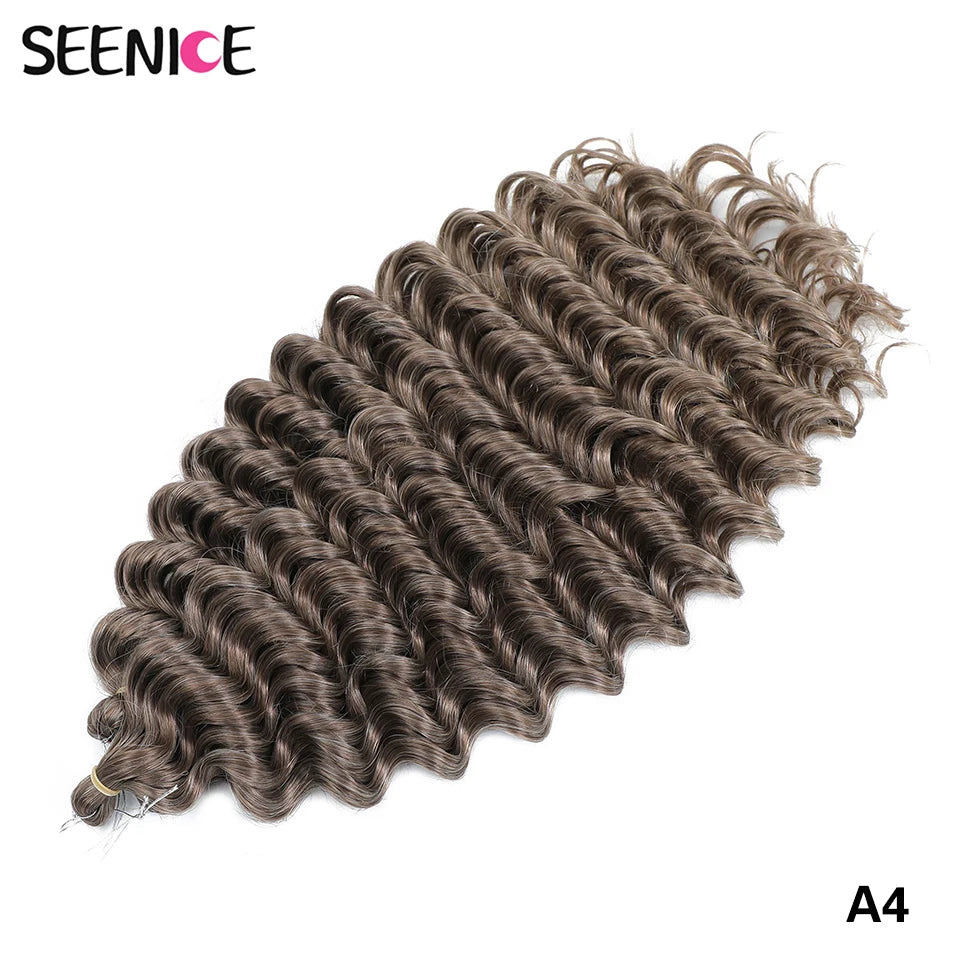 Deep Wavy Twist Synthetische Häkelhaare Afro Lockiges Haar Afrikanische Häkelzöpfe Ombre Blonde Flechthaarverlängerungen für Frauen
