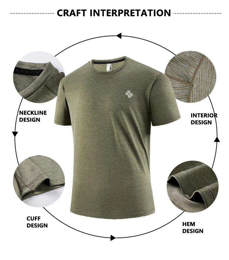 SBWL Fashion football style men's outdoor running fitness loose short sleeve T-shirt Breathable quick drying casual Gym Tops