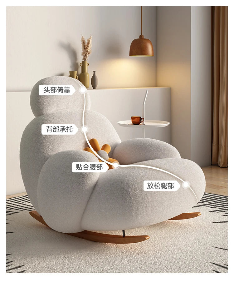 Fluffy White Wohnzimmerstuhl Modern Niedlich Boden Ergonomischer Wohnzimmerstuhl Lounge Relaxsessel Möbel Salon Home Möbel