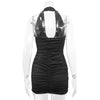 Sexy tiefes V Abendparty Ärmelloses rückenfreies Kleid 2024 Sommer Kurzes Weißes Neckholder-Kleid Damen Enges Club Mini Kleid Clubwear