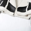 Weird Puss Furry Patchwork Women Crop Jacket Hipster Full Sleeve Open Stitch Hipster Streetwear Warm Outwear Basic Wild Coat