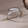 Stainless Steel Rings For Women Men Gold Color Hollow Wide Open Ring Female Male Fashion Wedding Party Finger Jewelry Gift 2024