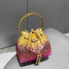 Handhabung Strasssteine Abend-Clutch-Tasche Geldbörsen und Handtasche Luxus Designer Umhängetasche Glänzende Kristall-Clutch-Geldbörse Eimer-Tasche