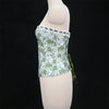 Sexy Women Pink Overbust Corset Crop Top Sweet Lace Patchwork Slim Fit Strapless Bustier Chic Party Summer Clothes Streetwear