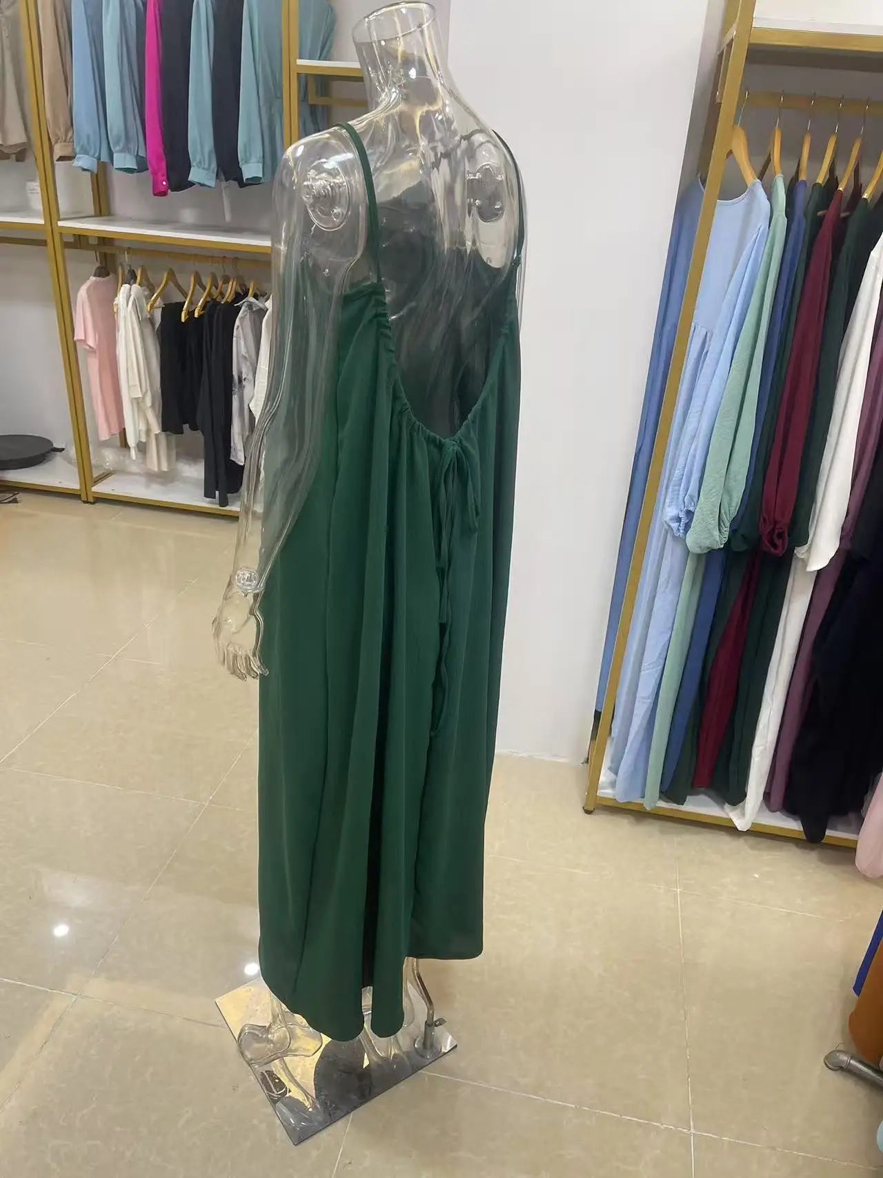 New Arrival Women's Strapless Backless Long Loose Home Dress Comfortable Sleepwear Casual Maxi Dress