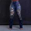 Jeans Ankle Length Women Pencil Denim Hole Pants Ripped Pockets High Waist Jean Skinny Streetwear Button Washed Distressed