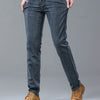 Frühlings Herren Hellblaue Slim Jeans Stylische Lässige Stretch Denim Hose Klassische Chinohose Rauchgrau