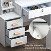 Makeup Vanity Set with Mirror and Light, Storage Drawer, Chair and Shelf, Adjustable Brightness Makeup Vanity with Light