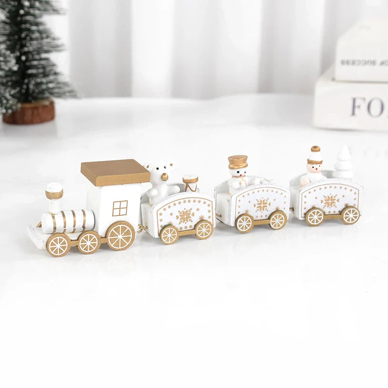 Weihnachten Holzeisenbahn Frohe Weihnachten Dekorationen für Zuhause 2024 Weihnachtsbaumschmuck Navidad Noel Kindergeschenk Frohes Neues Jahr 2025