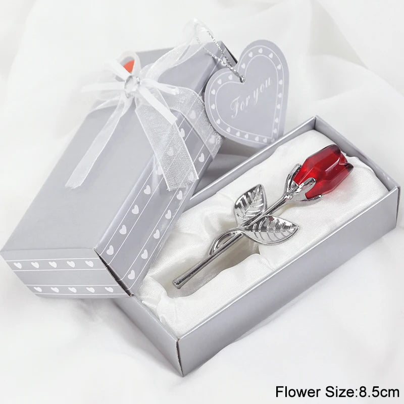 Valentinstag Geschenk Ich liebe dich Kristallbär Künstliche Rosenlehrer Muttertag Hochzeit Geburtstag Party Geschenke für Gäste