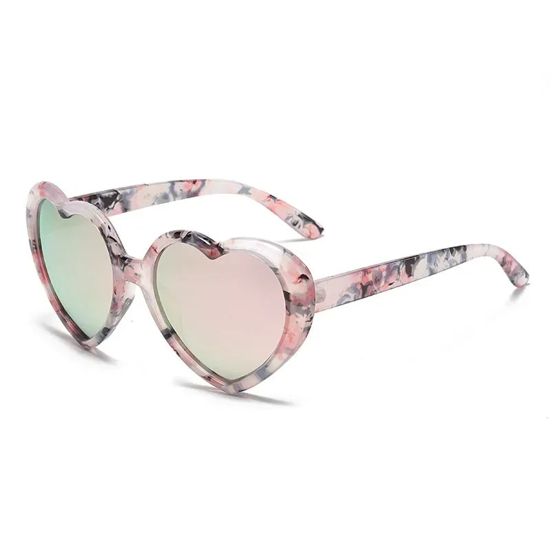 Neue herzförmige polarisierte Sonnenbrille für Damen, modisch, süß, Retro, Vintage, Verlaufs-Sonnenbrille, UV400-Schutz, Unisex-Brille