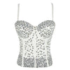 SXTHAENOO Damen Sexy Fashion Crop Top Diamant Blume Trägerloses Bustier Top BH Nachtclub Party Tank Top Weiblich Ropa De Mujer