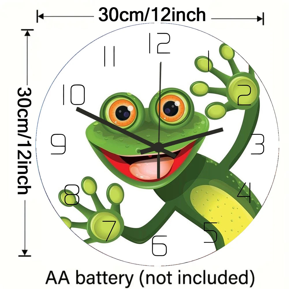 Lustige Frosch Acryl Wanduhr Strand Seestern Schallplatte Marmor Katze Retro Wanddekoration Uhren für Wohnzimmer Schlafzimmer Büro Zuhause
