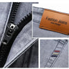 Sommer elastische Herrenjeans Mode Grau Bequeme Business Straight Stretch Baumwolle Casual Denim Hose Marke Männliche Dünne Hosen