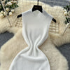 Chic Elastic Knit tassel O Neck Women Elegant Korean Fashion Vestidos Summer A-line Wrap mini dress