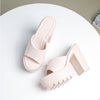 Eilyken Sommer-Fashion Damen Pantoletten Bankett Nachtclub Plateau Chunky High Heels Mules Slides Grüne Weiße Sandalen
