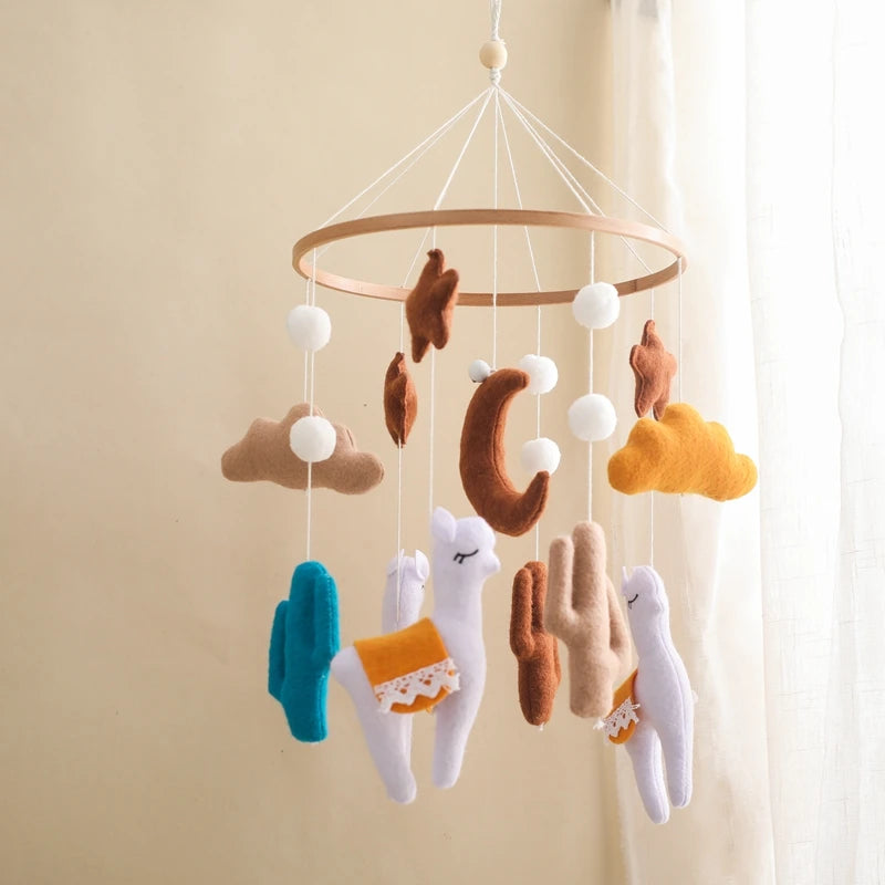 Baby-Kinderbett-Mobile-Rassel-Spielzeug 0-12 Monate Säugling Weicher Filz Teddy Samt Rosa Bär Bettglocke Hängendes Spielzeug Halterung Babybett Mädchen Spielzeug