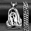 Hip Hop Punk Crown of Thorns Jesus Cross Necklace for Men Stainless Steel Gold Plated Crucifix Pendant Necklaces Jewelry N8052
