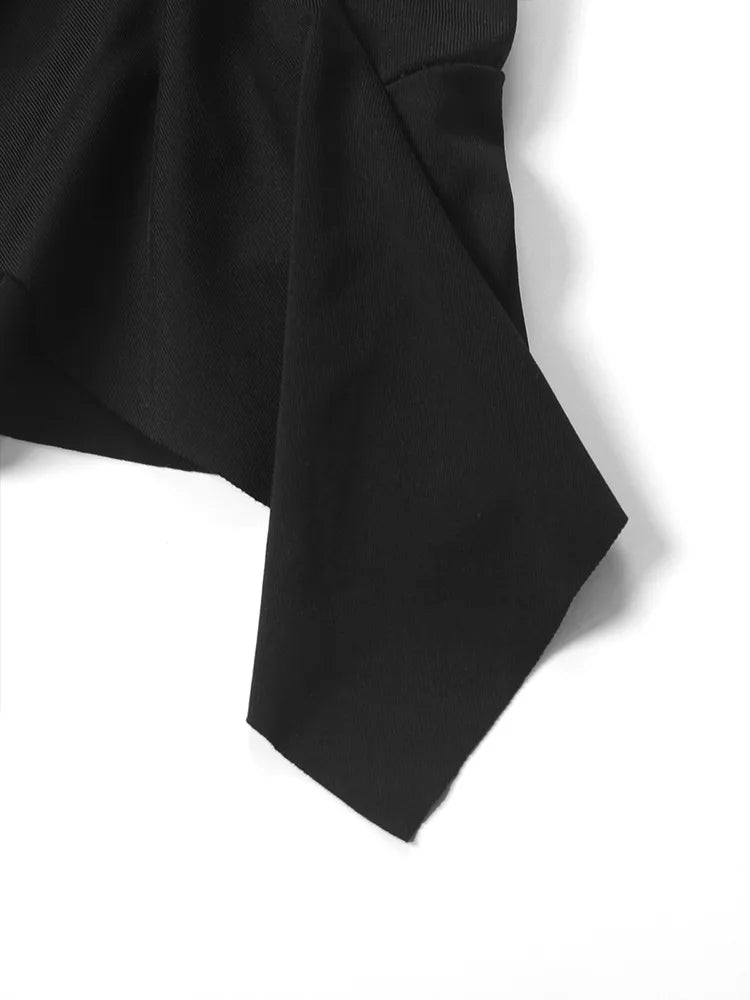Sexy Sommer Minikleid Damen Neue Schwarze Mode Streetwear Ärmellos Rückenfrei Falten Split Kleid Elegantes Party Spaghetti-Träger A-Linien-Kleid
