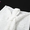Weird Puss Elegant Women 2 Piece Set Midnight Thin Striped Knot Strapless Tops+Bandage Skirts 2023 Vacation Matching Clubwear
