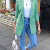 Women Fashion Solid Casual Suit Office Wear Vintage Long Sleeves Coat Spring Autumn Lady Jackets Blazers Jacket Lapel Outerwears