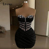 LIVANKA  Fashionable Sheath Homecoming Dresses For Women Pearls Pleat Ruched Satin Vestidos De Festa Customized Plus Size
