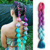 Synthetic Tinsel Braiding Hair 4 Tones Ombre Color White Purple Blue Yellow Jumbo Braids Mixed tinsels For Festival Party