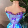 Sexy Shiny Blue Sequins Long Tube Dress Evening Prom Birthday Celebrate Dress Women Photo Shoot Wear Stage Costume Dianti