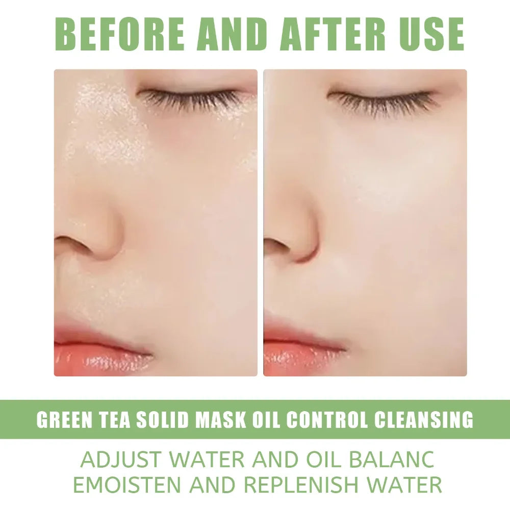 Green Tea Cleansing Solid Face Mask Stick Cleans Pores Remove Acne Blackhead Oil Control Lighten Moisturizing Beauty Skin Care