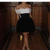 Damen Trägerloses Rückenfreies Kurzes Kleid Elegant Sexy Off Shoulder Ärmellose Kleider 2025 Damen Abendparty Geburtstagskleider Schwarz