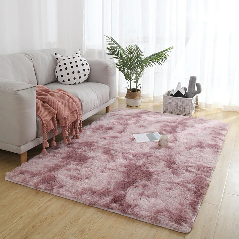 Grauer Teppich für Wohnzimmer Plüsch Teppich Schlafzimmer Boden Flauschige Matten Anti-Rutsch Home Decor Teppiche Weiche Samt Teppiche Kinderzimmer Decke