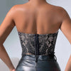 Women Floral Lace Off The Shoulder Crop Tube Top Sexy Strapless Sleeveless Bandeau Tops Y2K Going Out Night Club Party Crop Tops