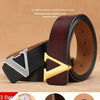 High Quality Smooth Buckle Belt Men's Genuine Leather Pure Cowhide Letter V Jeans Belt for Men Women Luxury Male Belt Designers
