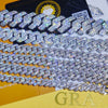 Pass Diamond Test Hip Hop Jewelry VVS1 Stone Shiny 2row 3row Men Women 925 Sterling Silver Necklace Moissanite Cuban Link Chain