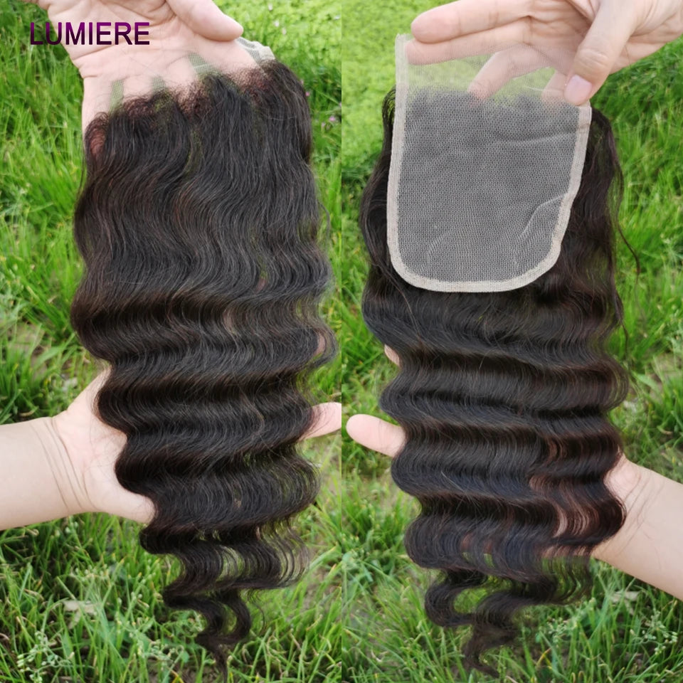 15A Loose Deep Wave Bundle With HD Closure 4X4 5x5 6x6 100% Virgin Brazilian Hair Weave Bundles 3/4 Bundle Deal  8-40" Wholeasle
