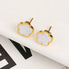 Stainless Steel Non Fading Minimalist Creative Plant Live Leaf Petal Flower Pendant Necklace Earrings Bracelet Jewelry Set